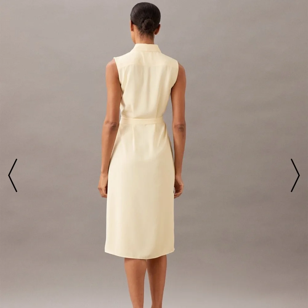 NWT Calvin Klein ButterCream Midi Shirt Dress - Picture 2 of 8